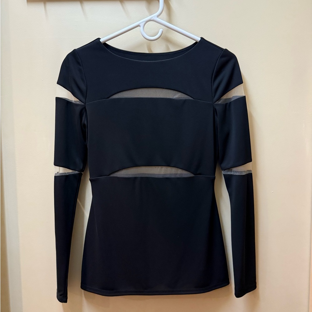 Bailey 44 Elegant Black Mesh Panel Bodysuit